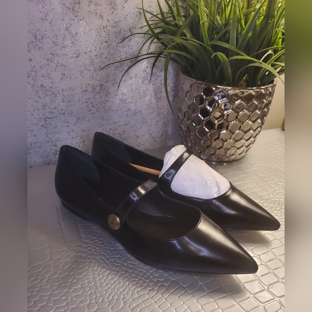 Larroude Black Pointed Toe Flats - Picture 8 of 16